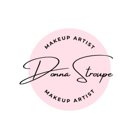 Pink and White Minimalist Initial Makeup Artist Logo - 2