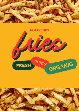 Yellow Red Green Vibrant Photo Fries Promotion Flyer