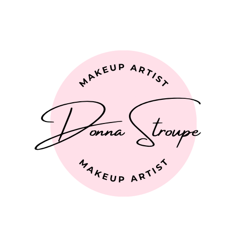 Pink and White Minimalist Initial Makeup Artist Logo - 2